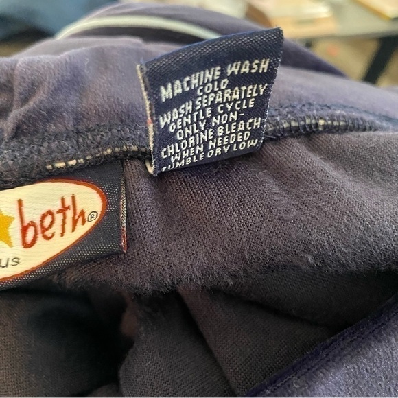 Vintage Y2K Zoey Beth Velour Track Pants Faded Navy 3X - Picture 4 of 4